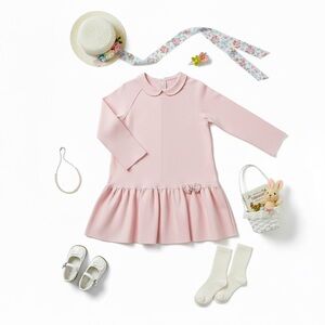 Il Gufo Blush Knit Long Sleeve Dress — 5-6 Y